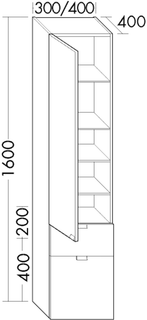 BB Hochschrank (HSMY040) rc40System, 400x400x1600, PG2