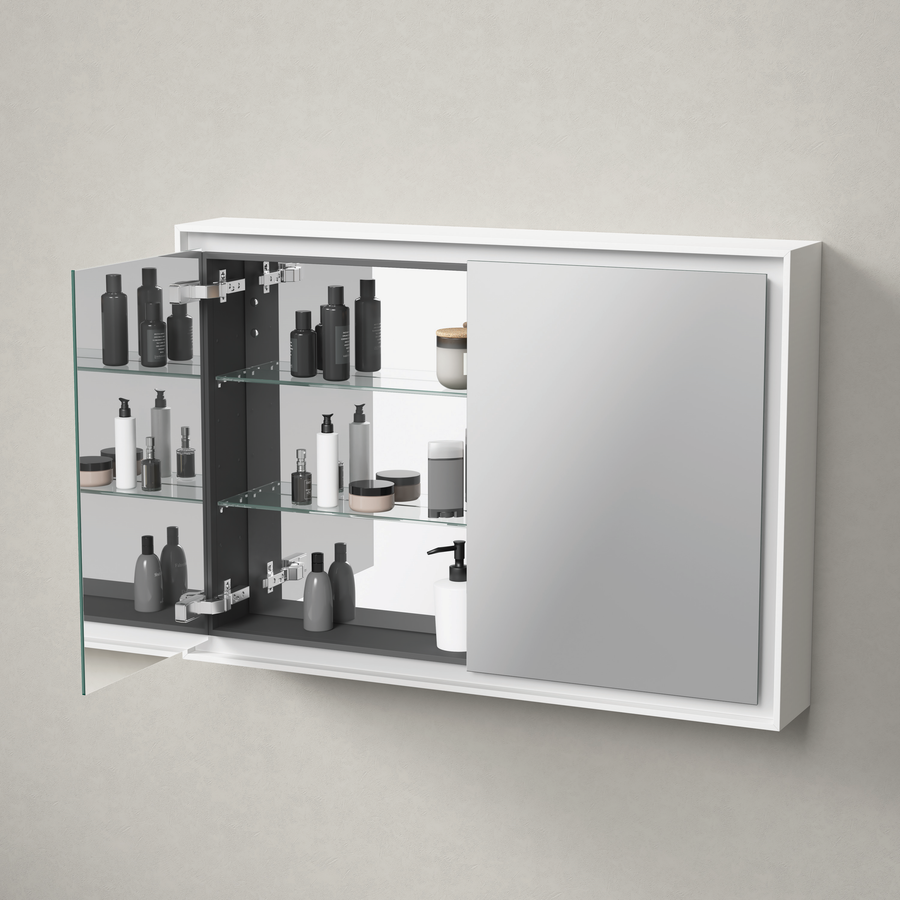 Artikelbild 7 des Artikels „Duravit Spiegelschrank L-Cube 100x70x15,5cm, gra ma, Türanschl. re/li 100 x 70 x 15,5 cm | graphit matt“