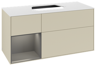 V&B WT-Unterschrank Wandbel. Finion 120cm, Pl w m, Rg l A m, si Gr m Lac