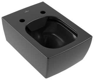 V&B Wand-Tiefspüler Memento 2.0, D Flush 37,5x56cm, pure black C-plus