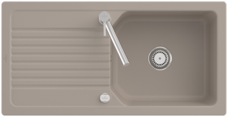 V&B Spüle Linara 60 m Abl.garn, Exzenter, almond CeramicPlus