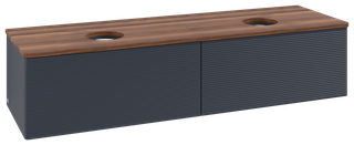 V&B WTU m F-Struktur -Beleuchtung Antao 160x50cm, WBP-farbe w. wal, md bl. m Lac