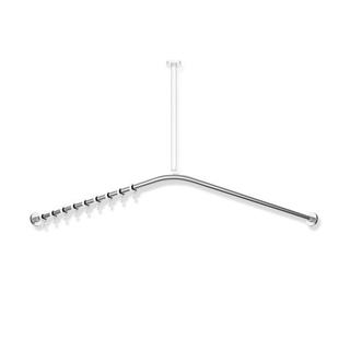 HEWI Vorhangstange System 900 1487x1487mm, 28 Ringe, ES verchromt