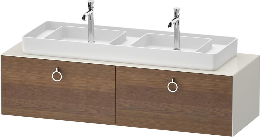 Artikelbild 1 des Artikels „Duravit WT-Unterschrank White Tulip 160x55cm, 2 A m G, US N no w g, E bs/o B amerikanischer Nussbaum massiv/nordic weiß Hochglanz | Eiche beidseitig/ohne Innenbeleuchtung“