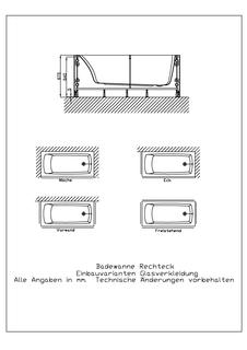 Hoesch Spezial-Untergestell Rechteck, 170x80cm, für Badewanne