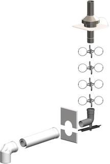 ATEC Schacht-Set PolyClassic PP-Abgassyst./Stahl, we, DN 80/125-DN 80