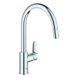 GROHE Spültisch-Einhebelmischer BauEdge 1/2", h. Ausl., herausz. Laminarbr., ch