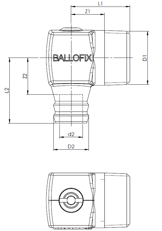 Artikelbild 2 des Artikels „AIPS HK-Entleerungsvtl. Ballofix B3838 R1/2xG1/2, m SV, MS, verchr. R1/2 x G1/2“