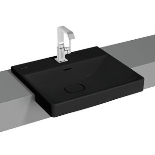 VitrA Halbeinbauwaschtisch New Metropole sw ma, 55x47x17cm, m ÜLS, 1 Hahnl. mit.