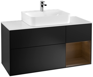V&B WT-Unterschrank Wandbel. Finion 120cm, Pl w m, Reg re wal ven, bla m Lac