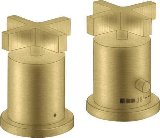 Artikelbild 1 des Artikels „hansgrohe Fertigmontageset Axor Citterio 2-L-W-Ran-Arm, m TH, Kreuzgr., brush. br brushed brass“