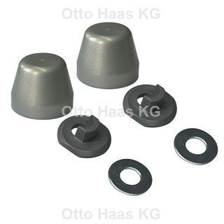 HAAS Deckkappen-Set silber, mit Exzenterscheiben