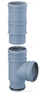 HAAS Schiebe-Abzweig OHA Hans DN 110/110 für SML/PE/POLO-Kal, blau
