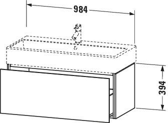 Artikelbild 3 des Artikels „DU WTU L-Cube 394x984x459mm 1 Auszug, Eiche dunkel gebürstet ES Nussb “
