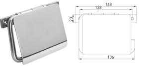ASW WC-Papierhalter Edelstahl poliert, mit Blattstopper