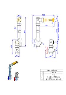 Strawa Anschlussgarnitur e-class AG 1" -V-WMZ-2F-DFM4-15, vertikal