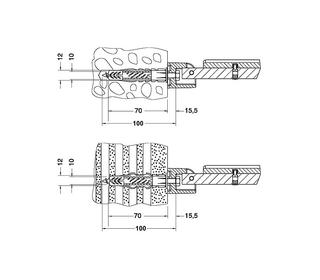 Keuco Befestigungs-Set 3 Plan Care 2x 6-Kant-Schr., 2x Universaldübel
