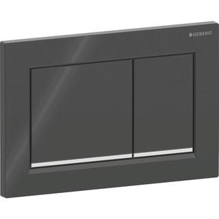 Geberit Abdeckplatte Omega20 Square Pl/T sw, Streif. hgl-vc, f 2-Mg-Spül.