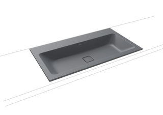 Kaldewei Einbau-Waschtisch CONO 3081 90x50cm, 3 Hahnl., P-E, cool grey70