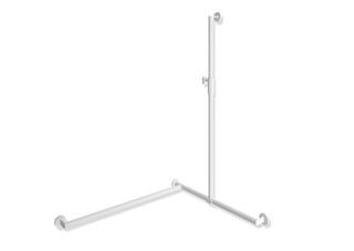 HEWI Edelstahl-Duschhandlauf System 900 1250x765x965mm, ES pulverbes we matt, li