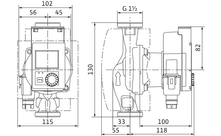 Artikelbild 9 des Artikels „Wilo HE-Pumpe Stratos Pico plus 25/0,5-8-130, G 1 1/2, 230 V, 50/60 Hz 25/0,5-8-130, G 1 1/2“