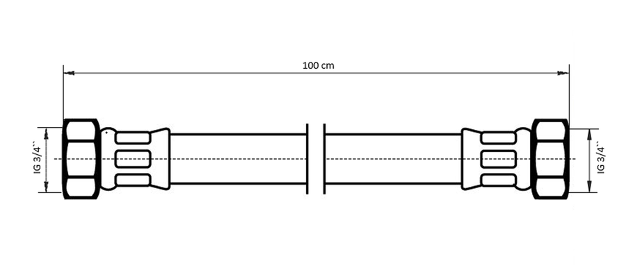 Artikelbild 2 des Artikels „Neoperl Panzerschlauch TECHLINE NT IGxIG, DN 20, 3/4