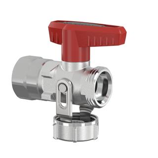 Flamco KFE-Kugelhahn Rp 1/2 IG x 3/4 AG, Flügelgriff rot