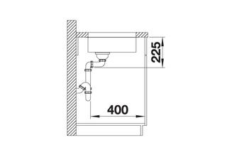 Blanco Becken SOLIS 180-U 22x44cm, ES Bürstf, o AL-Fbd, o. Zubeh.