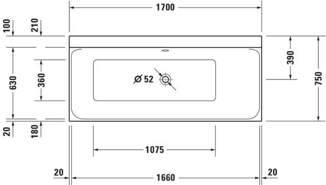 Artikelbild 5 des Artikels „Duravit Badewanne P3 Comforts 170x75x46cm, Einbauvers., 1 RS re, weiß 170 x 75 x 46 cm“