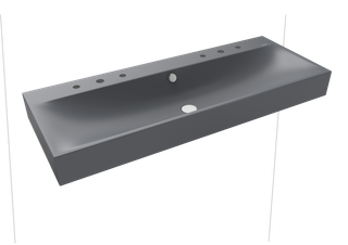 Kaldewei Wand-Waschtisch SILENIO 3046-D 120x40cm, 2x3 HL, alp-we, P-E, C grey 70