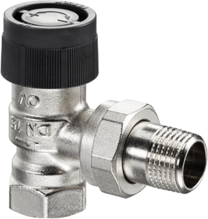 Oventrop Thermostatventil Baureihe A DN 15, Rp 1/2xR 1/2, Eck, MS vernickelt