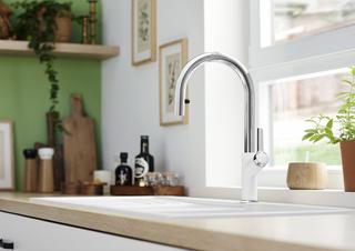 Blanco SPT-EHM CARENA-S Vario HD, schwenkb., SILGR.-Look felsgrau/vc