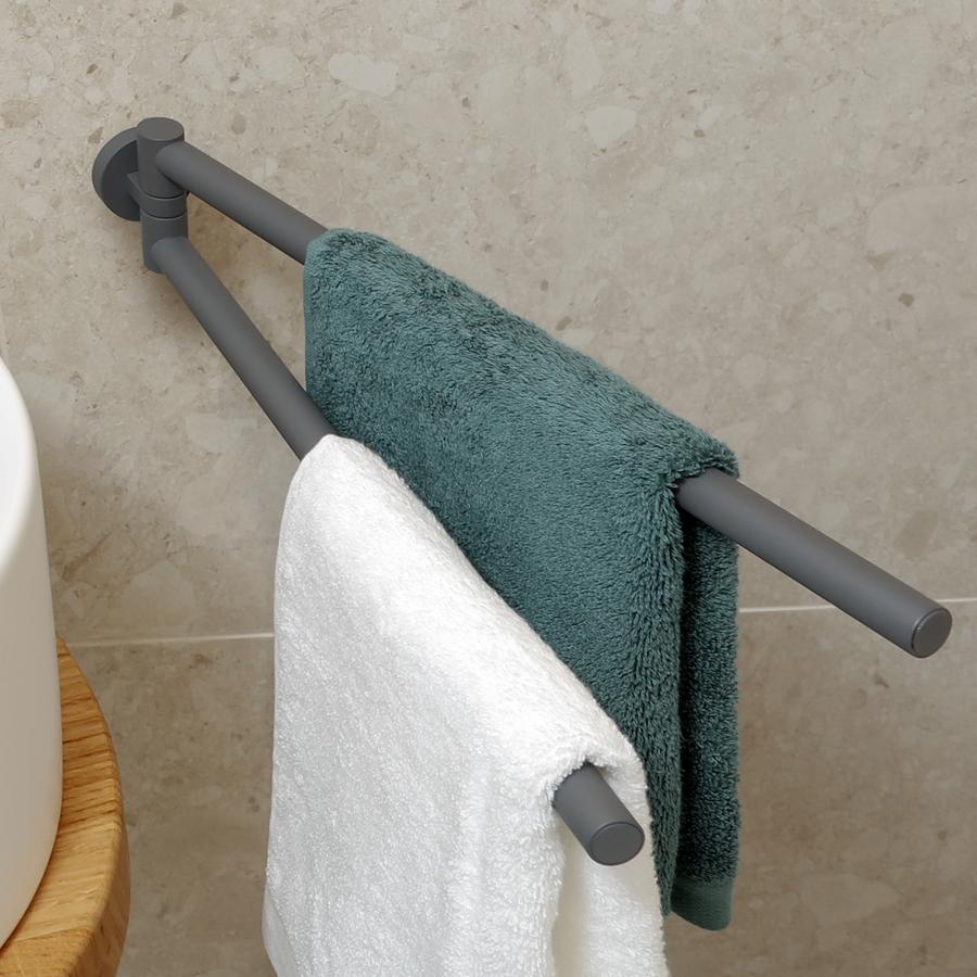 Artikelbild 2 des Artikels „Herzbach Handtuchhalter Living 2-tlg., 340mm, Wandmontage, grau matt grau matt“