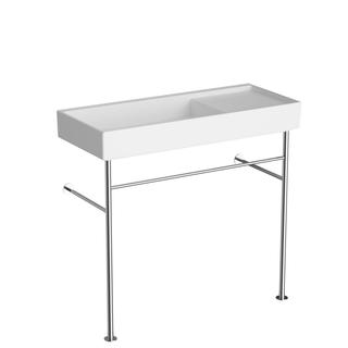 VitrA WT Compact-asym.-m. Rack ArchiPlan 90x38cm, Beck. li, Abl. re, we hochglanz