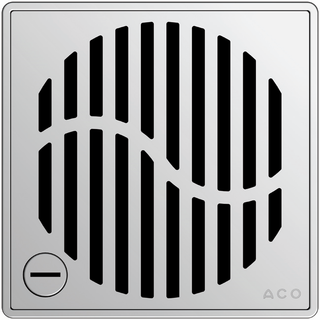 ACO Design-Rost Shower-Drain Wave 140x140mm, verriegelbar
