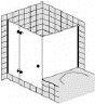 FORMAT Design 3.0 T. m FT/SW f BW, HS TG 88x88 x200cm, chr, Kr.-Glas hell, links