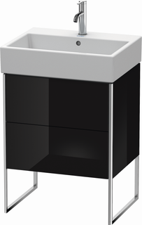 DU WT-Unterbau XSquare, 2 Auszüge, bod. 731x584x460mm,Schwarz hgl.,f. VA ES Ah.