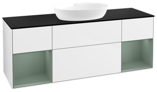 V&B WT-Unterschrank Wandbel. Finion 160cm, Pl b m, Rg Ol m Lac, glo wh. Lac