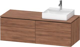 DU Konsolen-WTU wh L-Cube 550x1400x482mm Nussb Natur 2 AZ 2 Schubk. ES Ah re