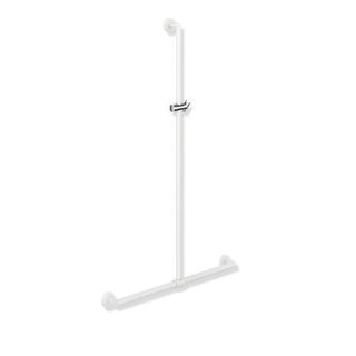 HEWI Duschhandlauf System 900 1250x765mm, pulverbes we tiefmatt/chrom