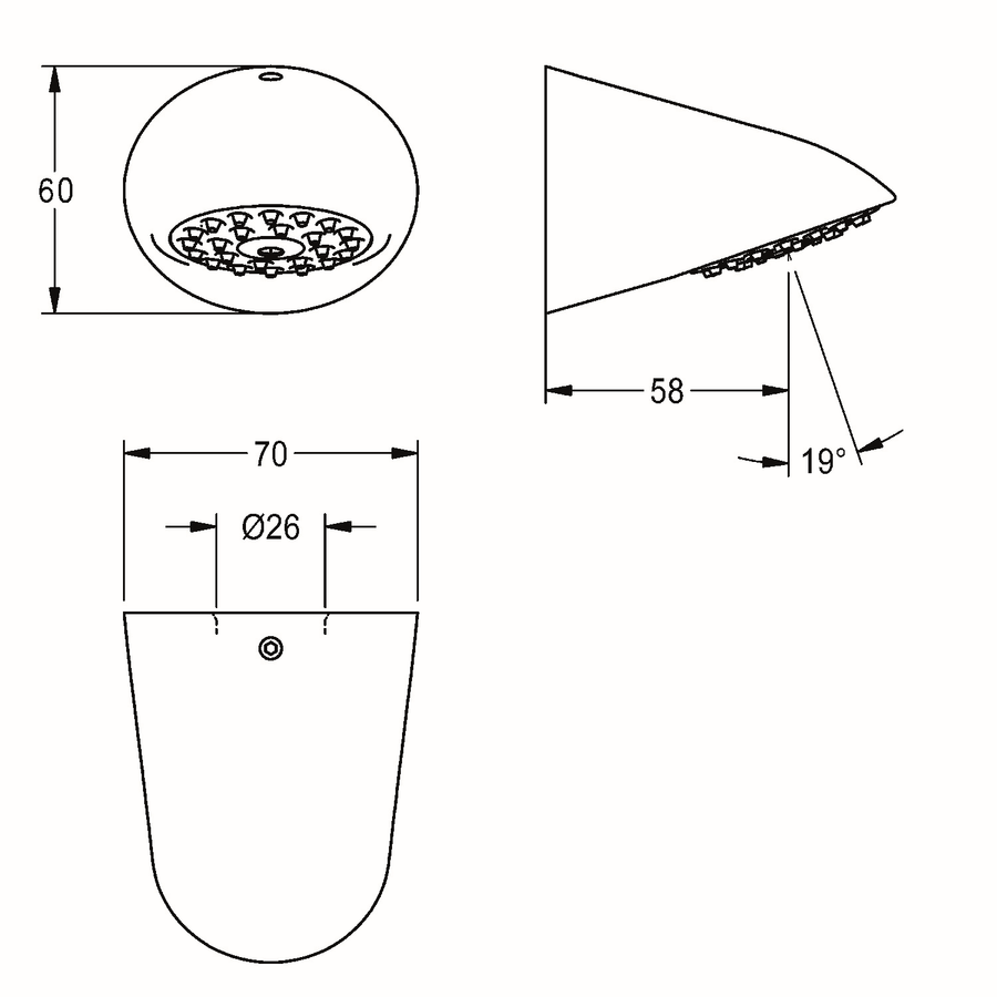 Artikelbild 3 des Artikels „AR Duschkopf, AQUAJET-Slimline, für DUPA, Strahlboden, LABS-konform “