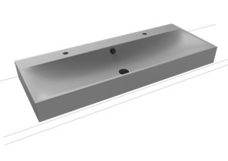 Kaldewei Aufsatz-WT SILENIO 3049-D 120x46, 2x1 Hahnl., sw ma, P-E, C Gr 30