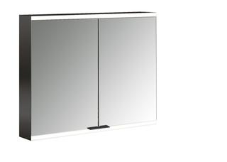 EMCO Aufputz-Lichtspiegelschrank prime 2 800x700mm, 2-türig, schwarz/spiegel