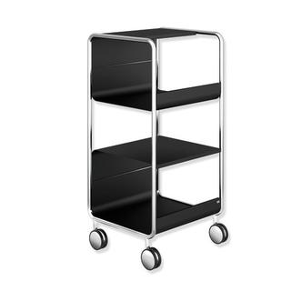 HEWI Beistellwagen Gestell chrom, Ablage schwarz tiefmatt