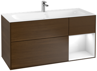 V&B WT-Unterschrank Wandbel. Finion 119,6x59,1cm, Rg re glo wh. Lac, wal ven