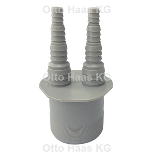 HAAS OHA Doppel-Schlauchanschluss DN 50, gerade, grau
