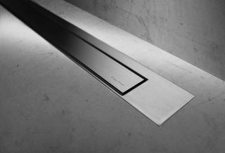 Duschrinne Modulo DESIGN Z-3-Zero+ Fliesenstärke 7-18 mm, Edelstahl gebürstet, Rahmen Edelstahl gebürstet