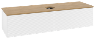 V&B WTU m F-Struktur -Beleuchtung Antao 160x50cm, WBP-farbe hon. Oa, wh. m Lac