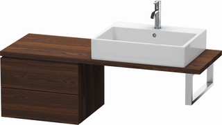 Duravit Unterschrank Compact L-Cube 52x47,7cm, Nussb geb., f Kons, 2 Schubk.