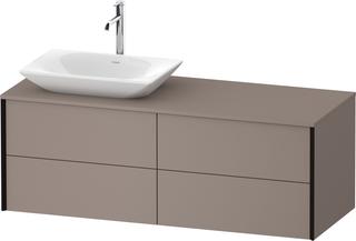DU Konsolen-WTU wh. XViu 1400x509x550mm 4SK, TA links, Basalt Matt, ES Ahorn li